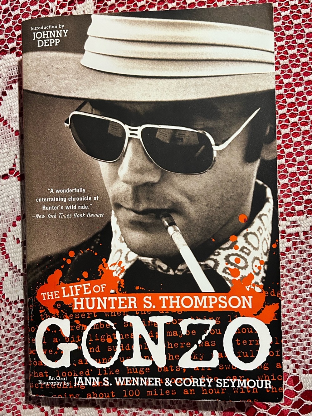 The Life of Hunter S. Thompson Gonzo Book - Black, White, Orange Cover